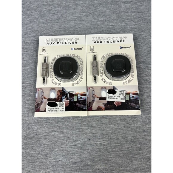NIB-Bluetooth AUX Receiver / Vivitar 3.5mm Male -to-Male / USB-C Charge - 2 PACK - Picture 1 of 2